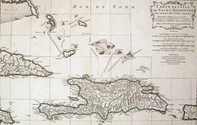 Mapa de la actual República Dominicana, (1730), uno de los destinos "elegidos".